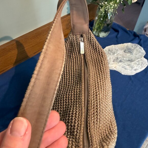 THE SAK Tan Crochet Woven Hobo Bag - Hand Crocheted Shoulder Bag - Picture 16 of 16